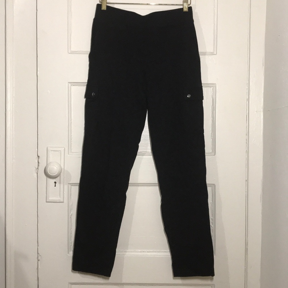 Black Terry Cloth Talbots Cargo Yoga Pants XS